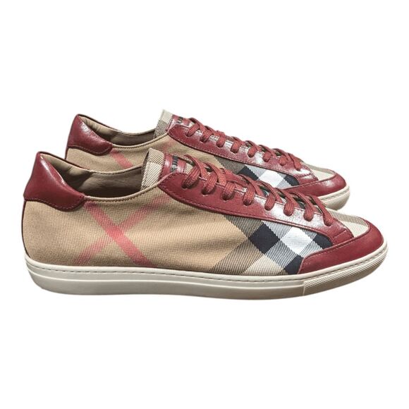 BURBERRY Hartsfields Check House Lace-Up Sneaker Size 40 - Picture 2 of 11